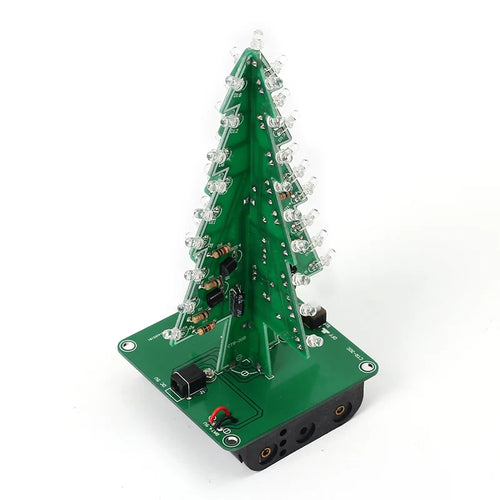 DIY 3D Christmas Tree Soldering Kit with LED Lights - Battery Powered