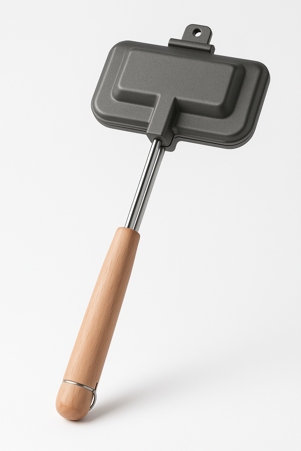 Pie Iron – Nonstick Cast Aluminum Pan with Wooden Detachable Handle